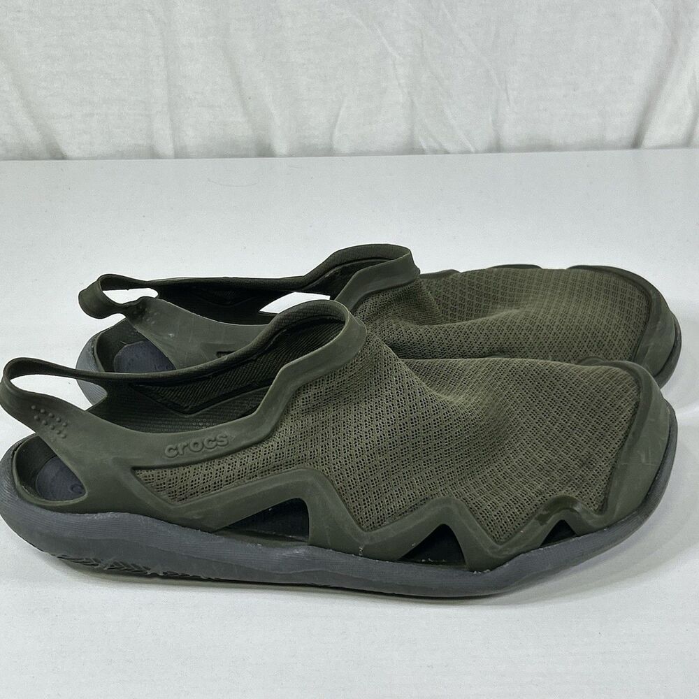 Crocs Swiftwater‎ Mesh Wave Men’s Size 7  Green Slip On Water Shoes Sandal